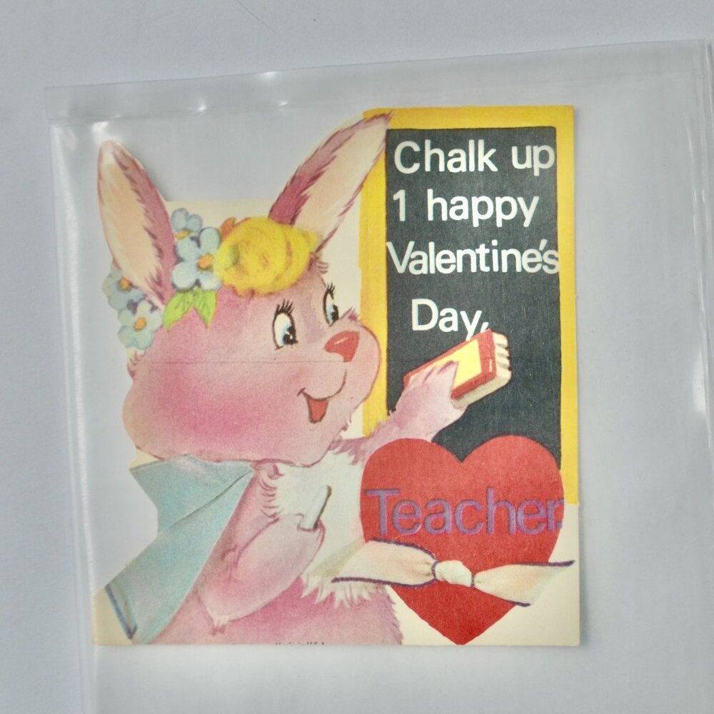 Vintage Valentine Card Chalk Up 1 Happy Day Teacher